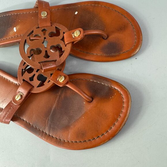 Tory Burch Brown Ladies Leather Miller Sandal, Size 7 - Picture 10 of 12